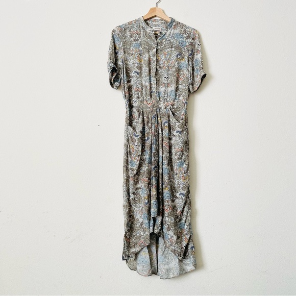 Zadig & Voltaire LARGE Rima short sleeve midi dress in floral butterfly print - Picture 2 of 9